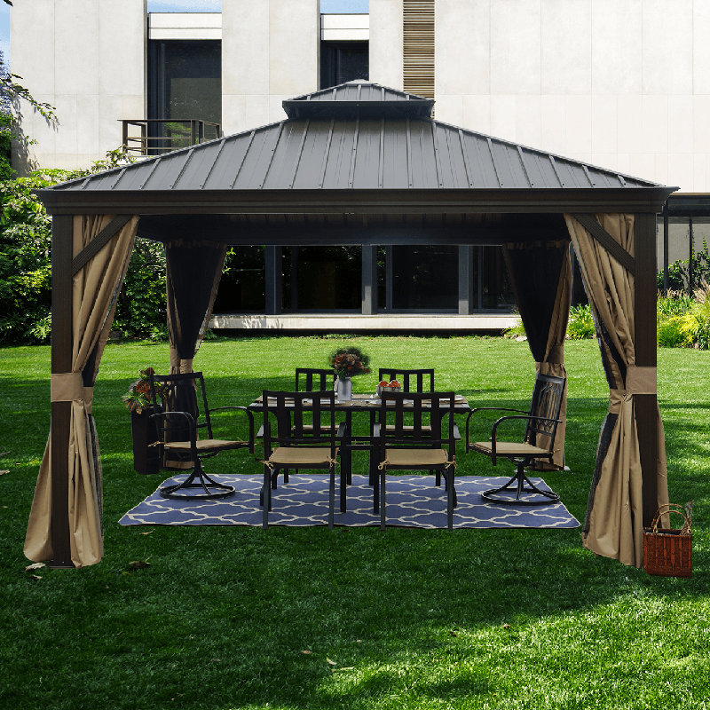 Kozyard Alexander 12 Ft. W X 12 Ft. D Steel Hard Top Patio Gazebo